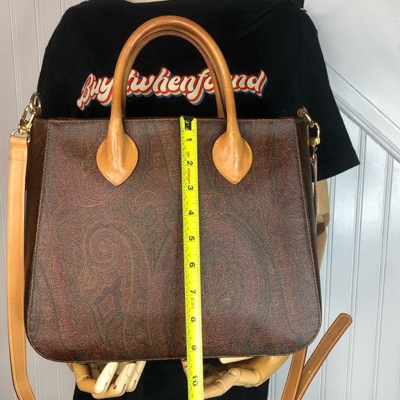 ETRO Milano Red Paisley Top Zipper Crossbody Shoulder Bag Stunning Condition - Picture 8 of 16